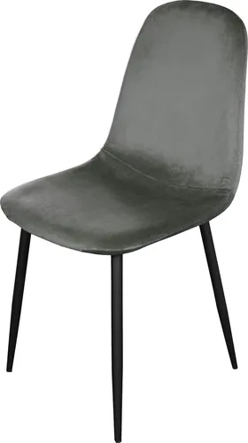 Stuhl Savannah Velvet - Der Stuhl Savannah Velvet vereint modernes Design mit retro-inspiriertem Charme und passt perfekt in Ihr Esszimmer. Die samtige Oberfläche und stabilen Beine sorgen für Komfort und Eleganz. Maße: 43 x 86 x 54 cm, Sitzhöhe 48 cm, bis 120 kg belastbar.