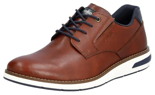 RIEKER Damen Sneaker Gr. 43 – Bunt aus Leder mit modischer Laufsohle - Stylische RIEKER Sneaker in braun-dunkelblau mit modischer Laufsohle. Ideal für die Freizeit, bieten sie hohen Tragekomfort durch gepolsterte Innensohle und sind vielseitig kombinierbar.