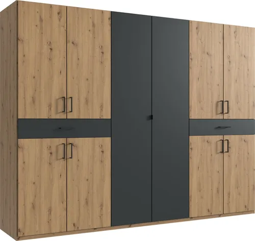 WIMEX Tibet Drehtürenschrank - Großer Kleiderschrank in Artisan Eiche Nachbildung mit 10 Türen und 2 Schubladen für optimalen Stauraum, ideal für jede Garderobe.