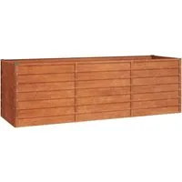 vidaXL Hochbeet Rostig 240x80x77 cm aus Cortenstahl - Robustes Hochbeet aus wetterfestem Cortenstahl, das mit einer natürlichen Rostschicht korrosionsbeständig wird. Ideal für Gärten, Balkone oder Terrassen und bietet viel Platz für Pflanzen.