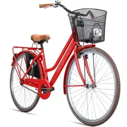 Bergsteiger Amsterdam Damenfahrrad 28 Zoll mit Korb - Citybike im Retro-Design, ideal für den Stadtverkehr mit Rücktrittbremse und bequemem City-Lenker. Perfekt für kleine Einkäufe dank geräumigem Korb.