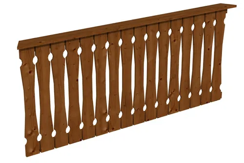 Skanholz Brüstungsgeländer Balkonschalung 210 cm - Zubehör für Gartenhäuser, robustes Holzgeländer in Nussbaumoptik, ideal für Balkon- und Terrassensicherheit, 5 Jahre Herstellergarantie.