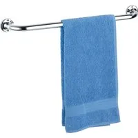 WENKO Badetuchstange Basic 60 cm Glänzend - Wandhaken & Aufhänger, massive Handtuchstange aus rostfreiem Edelstahl, ideal für Badetücher und mit Hochglanz-Finish für einen eleganten Look