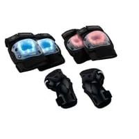 Hudora 6tlg. Schoner-Set, schwarz/bunt für Damen - Damen Outdoor Ausrüstung mit 11 integrierten LED-Leuchten, perfekt für sicheres Skaten oder Radfahren bei Dunkelheit.