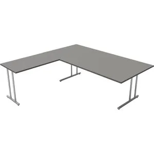 Kerkmann Schreibtisch start up, graphit/silber, L-Form von Kerkmann