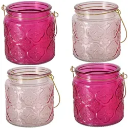 BOLTZE Teelichthalter 4er Set Vintage Aloha in pink von Marrakesch Orient & Mediterran Interior