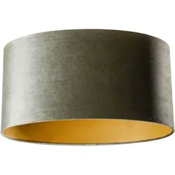 Samtlampenschirm Grün Mit Goldener Innenseite Oval 50/33/25 in gelb von QAZQA