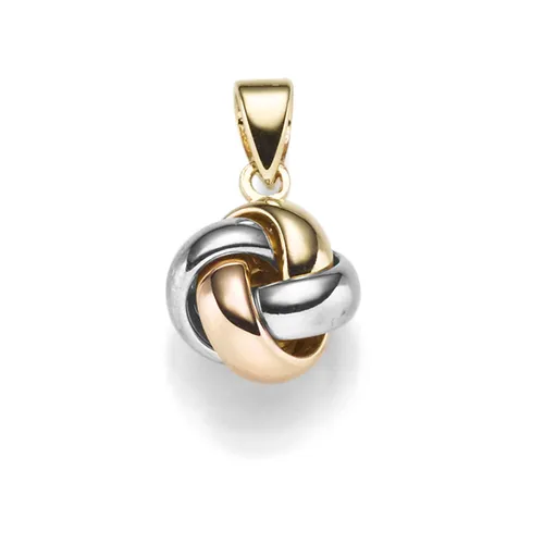 Anhänger Knoten 10,5x17mm 585 Gold Gelbgold Rotgold Weißgold tricolor glänzend