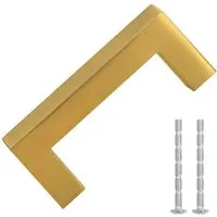 vidaXL Möbelgriffe 10 Stk. Golden 64 mm Edelstahl - Zubehör für Möbel – Elegante, langlebige Möbelgriffe aus rostbeständigem Edelstahl, ideal für Schränke und Schubladen, mit zuschneidbaren Schrauben für flexible Plattenstärken.