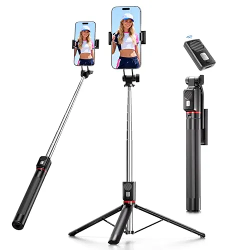 Selfie Stick & Hand -Stativ, 170cm Tragbares Stativ für Smartphone mit Drahtlos-Fernauslöser, Kompatibel mit iPhone/Android