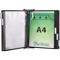 Wandhalter 5 Sichttafeln schwarz mit Drahtrahmen für DIN A4 - Werbeartikel mit magnetischem Rücken, ideal für vielseitige Präsentationen auf magnetischen Oberflächen. Inklusive 5 strapazierfähigen Sichttafeln in verschiedenen Farben.