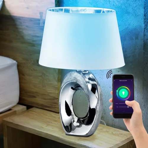 Smart Design Nacht Tischleuchte mit RGB LED, Alexa & Google Kompatibel