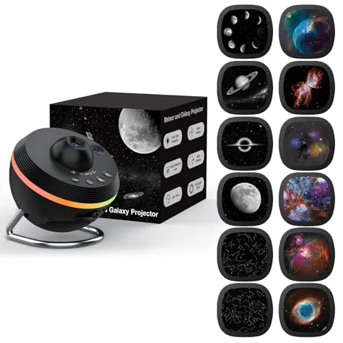 Ainael Sternenhimmel Projektor, Planetarium Galaxie Projektor Sternenprojektor mit Meteor Effekt und Lichtstreifen, Galaxy Star Projector für Kinder Erwachsene Schlafzimmer Weihnacht Geschenk