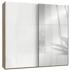 Schwebetürenschrank Level 36D ca. 250 cm Weiß/Eiche Dekor