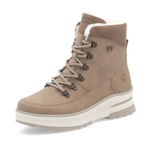 Remonte Damen D2B74 Stiefelette, Braun, 42 EU - Wanderschuhe mit echtem Leder, wärmespeichernder Thermozwischensohle und wasserabweisendem Material – ideal für kalte Tage.