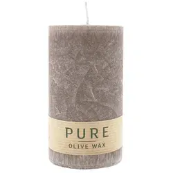 PURE OLIVE WAX, Siena, vegane Stumpenkerze, WENZEL, 130/70 mm, Brenndauer ca. 47h