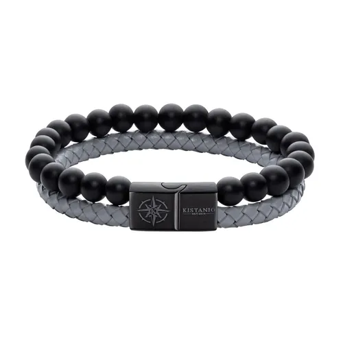 Armband Onyx Grau Schwarz 21 cm