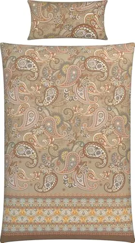 Erwin Müller Bettwäsche Mako-Satin beige Größe 1x 155x220 cm + 1x 40x80 cm