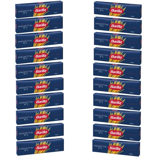 Barilla Spaghettini Nummer 3 Hartweizen Pasta 500g 20er Pack