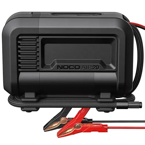 NOCO AIR20 Elektrische Luftpumpe & 12V-Kompressor | Abschaltautomatik – pumpt Reifen von 0 auf 2,8 bar in 2,5 Min., bis 35 Zoll – 12V-Anschluss (Batterieklemmen)