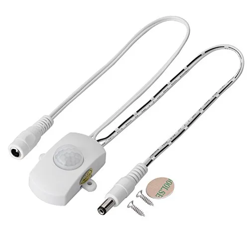 5A DC 6-24V Mini-Bewegungsschaltersensor PIR-Bewegungsmelder LED-Streifen für automatischen Schalter(Weiß)