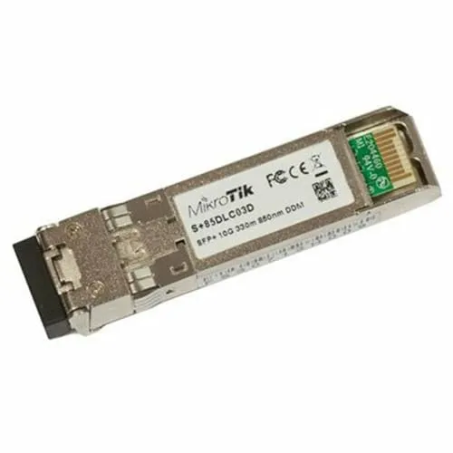 MikroTik RouterBOARD S+85DLC03D, SFP+ transceivers 850nm Dual LC connector for up to 300m, Single Mode fiber connections, with DDM,Data Rate: 10G