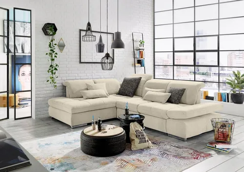 set one by Musterring Ecksofa SO 4100 mit komfortablen Federkern und Kopfteilverstellung, wahlweise mit Bettfunktion und Sitztiefenverstellung, L-Form