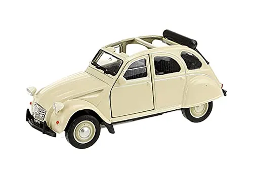 ECO Citroen 2CV mit Schiebedach Ente Modellauto Metall Modell Auto Spielzeugauto Fahrzeug Spielzeug Kinder Geschenk 4-Varianten 62 (Creme auf)