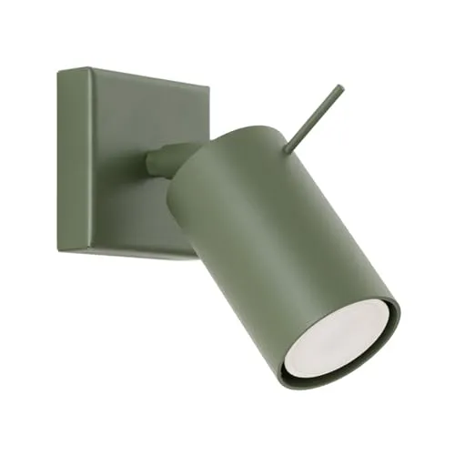 SOLLUX lighting Wandleuchte Olivgrün, 1-flammig - Moderne Wandlampe aus Stahl, schwenkbar für gezielte Beleuchtung – ideal für Schlafzimmer, Wohnzimmer oder Büros. Kompakt (8 x 16 x 16 cm) und energieeffizient, kompatibel mit GU10 LED-Lampen.