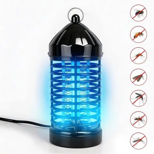 HAC24 Insektenvernichter - Elektrische Fliegenfalle mit UV Licht - Insektenlampen für effektiven Mückenschutz im Innenbereich. Mit einem Wirkradius von 25 m² und energiesparendem Betrieb sorgt sie für ruhige Sommerabende.