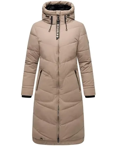 MARIKOO Damen Wintermantel Benikoo – Eleganter, warmer Steppmantel mit Kapuze - Hochwertiger Steppmantel für Damen, der optimalen Schutz bei Regen und Kälte bietet. Mit gefütterter Kapuze und praktischem 2-Wege-Reißverschluss für höchsten Tragekomfort und stilvolles Design. Perfekt für kalte Wintertage.