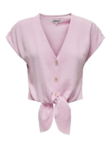 ONLY Female Hemd ONLSIESTA – Stylisches Damenhemd - Normal geschnittenes Hemd aus 80% Viskose und 20% Leinen für ein angenehmes Tragegefühl. Ideal für lässige und elegante Anlässe.