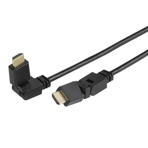 VIVANCO 360° High Speed HDMI Kabel 1,5m - PS HDWE 15 R - Hochwertiges HDMI Kabel in Schwarz, ideal für eine störungsfreie Verbindung von HD-Geräten. Perfekt für Audio- & Videoübertragungen.