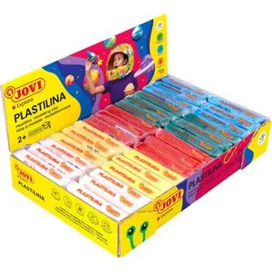 Jovi Knete 70B PLASTILINA, 6 x 5 Farben, ab 2 Jahren, farbig sortiert, 30 Stangen je 50g