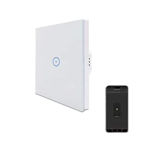 Useelink WiFi Smart Lichtschalter, Home Switch, intelligenter LED-Lichtschalter mit Touchscreen und Dimmfunktion, kompatibel mit Alexa Echo/Home, Timer, weiß, 3-fach (1 gang)