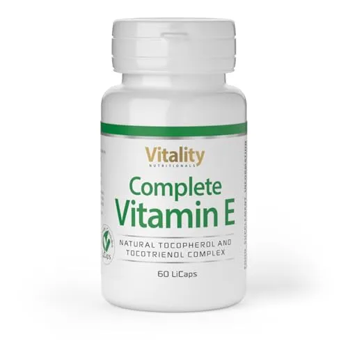 Complete Vitamin E Kapseln – Hochdosiertes D-Alpha-Tocopherol & Tocotrienol (60 Stk) - Vitamin E Präparate mit hoher Bioverfügbarkeit, unterstützt die Vitalität von Haut, Haaren und Augen. Natürlich, vegan und frei von Zusatzstoffen.