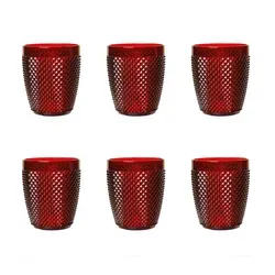 Excelsa Set Von 6 Wasserglas Diamond Plastik 40 Cl Rot in rot von Excelsa