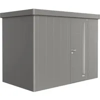 Biohort Gerätehaus Neo 1C Quarzgrau-Metallic - Gerätehaus mit 4,84 m² Grundfläche, stabiler Konstruktion und 83 cm breitem Eingang – ideal zur Aufbewahrung von Gartenutensilien und größeren Geräten.