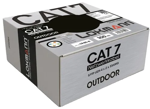 100m Schwarz Cat 7 Outdoor Netzwerkkabel