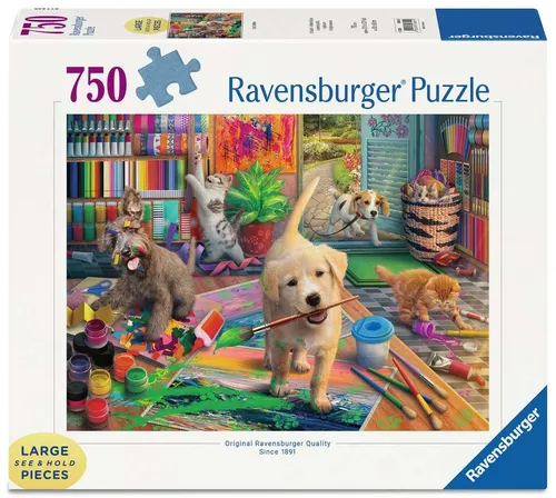 Ravensburger Puzzle Niedliche Künstler XL - 750 Teile, kreativer Puzzlespaß für Kinder ab 12 Jahren