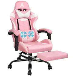 ALFORDSON Gaming-Stuhl mit Fußstütze, ergonomisch und höhenverstellbar, Pink & Weiß - Der ALFORDSON Gaming-Stuhl vereint Komfort und Stil für Gamer und Profis. Mit einer verstellbaren Rückenlehne bis 150°, gepolsterter Fußstütze und hochwertiger Verarbeitung ist er ideal für lange Spiel- oder Arbeitssessions.