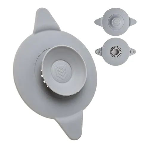 Universal Abfluss Stöpsel, 1 Stück, Ø 11 cm, Grau, Silikon, für bis Ø 100 mm Ventilablauf, mit Saugnäpfen, Essensreste