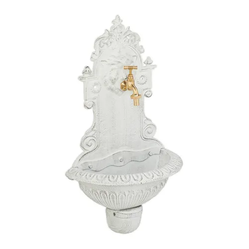 Wandbrunnen Außenwaschbecken – Antik Stil - Brunnen, Wasserwände & -säulen. Eleganter Wandbrunnen aus Gusseisen und Messing, ideal für den Garten, mit antikem Design und einfacher Wandmontage.