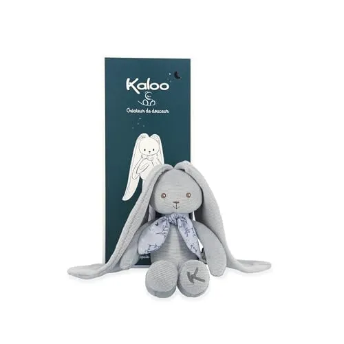 KALOO Lapinoo Pantin Lapin - Baby Schmusetuch 25 cm - Blau - Weich und ideal ab Geburt - Stofftiere & Teddybären - Extrem weiches Schmusetuch aus Jersey und Strick, perfekt als Geschenk zur Geburt in schöner Geschenkbox.