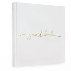 Plantvibes Gästebuch Hochzeit – 72 Seiten Premium-Papier, Dickem Papier, Es Drückt Nicht Durch, Vintage-Stil, Mit Goldenem Titel, Kraftpapier-WEIß-EN