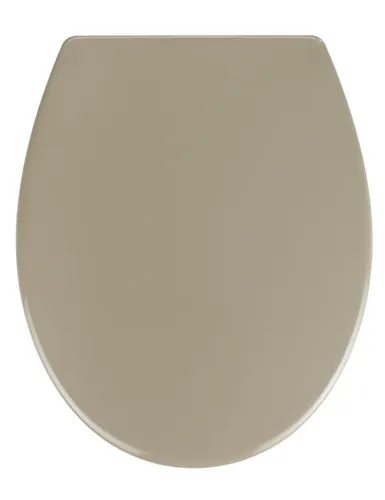 WENKO WC-Sitz Samos Taupe - Toilettensitz mit Absenkautomatik - WC-Sitz in modernem Taupe, ausgestattet mit Absenkautomatik für sanftes Schließen und ideal für Badezimmer und Gäste-WC.