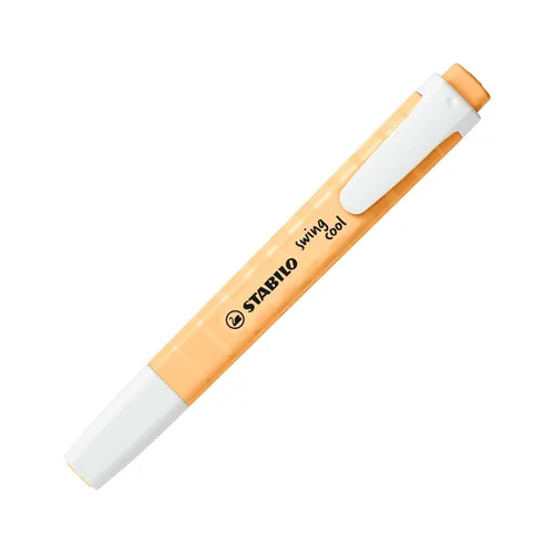 Textmarker STABILO swing cool Pastel - Einzelstift in Sanftem Orange, ideal für unterwegs mit Anti-Dry-Out Technology und 3 Schreibbreiten