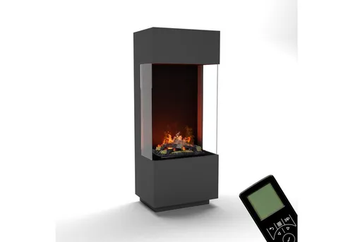 GLOW FIRE Elektrokamin OGF 1 Wasserdampf Kamin, Standkamin, Elektrischer Kamin, Wasserdampfkamin mit 3D Feuer und Knisterfunktion