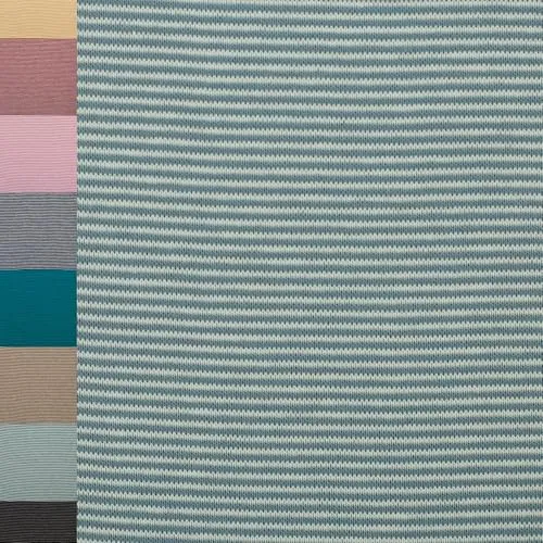 MAGAM-Stoffe Anni Ringel Bündchenstoff Feinstrick Oeko-Tex Meterware 50cm (1mm rauchblau natur)