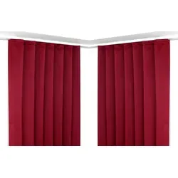 Beautex Verdunkelungsvorhang 2er Set Verdunkelungsgardine mit U-Band, Blackout Vorhang abdunkelnd (2 St), Kräuselband, verdunkelnd rot 140 cm x 245 cm